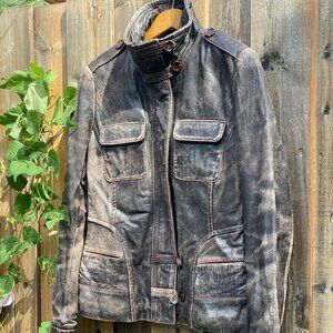 Vintage Danier Brown Distressed Leather Jacket Size S